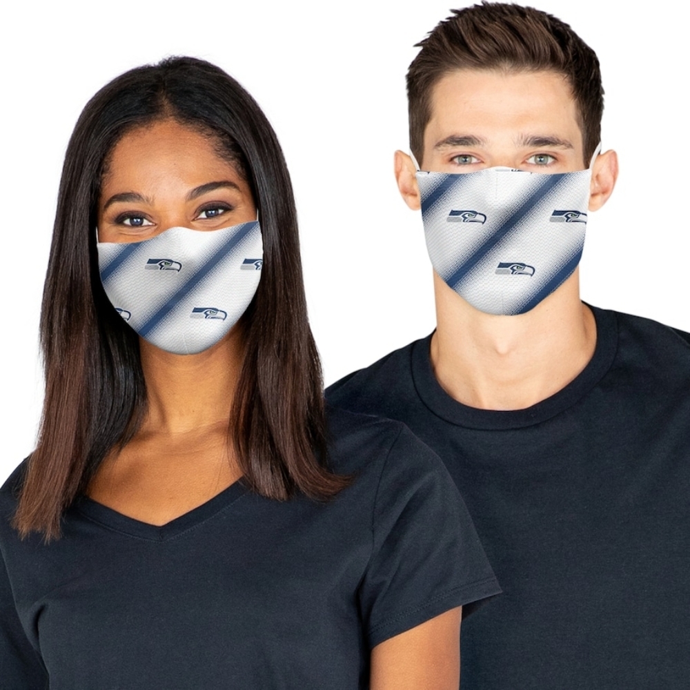 SEATTLE Seahawks Fanatics Branded Adult Official Logo Face Covering 3-Pack - Picture 9 of 9